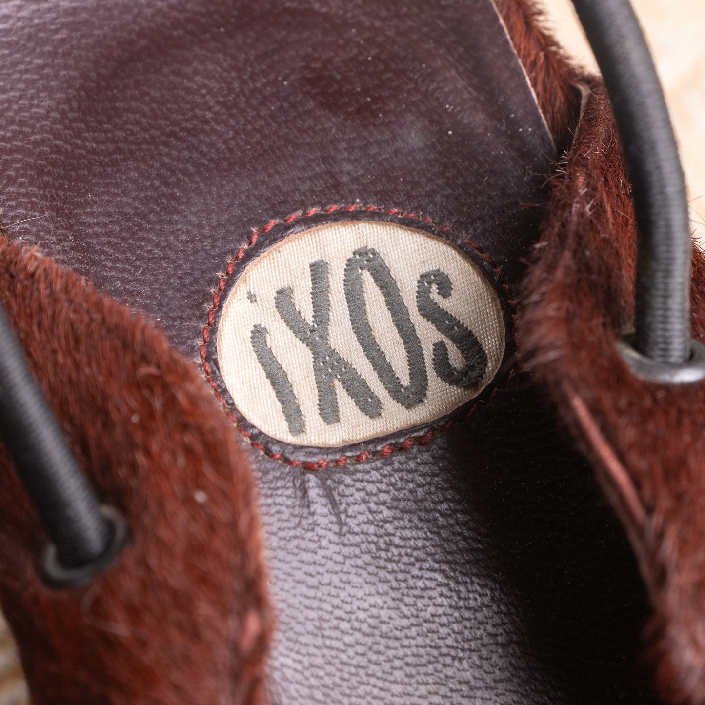 **SOLD: IXOS LATE 1990s RUNWAY PONY HAIR SQUARE-TOE BLOCK-HEEL PUMPS**