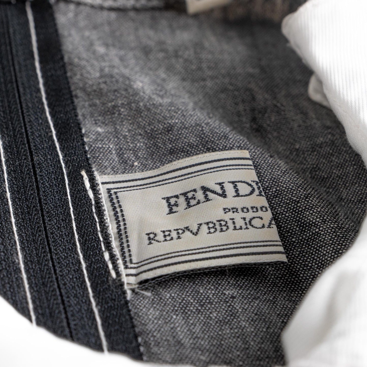 Vintage FENDISSIME Fendi Gray Denim Dress | Peter Pan Collar | Rare 10 Lire Coin Buttons | 90s Schoolgirl | Made in Italy | Size S (EU 36)