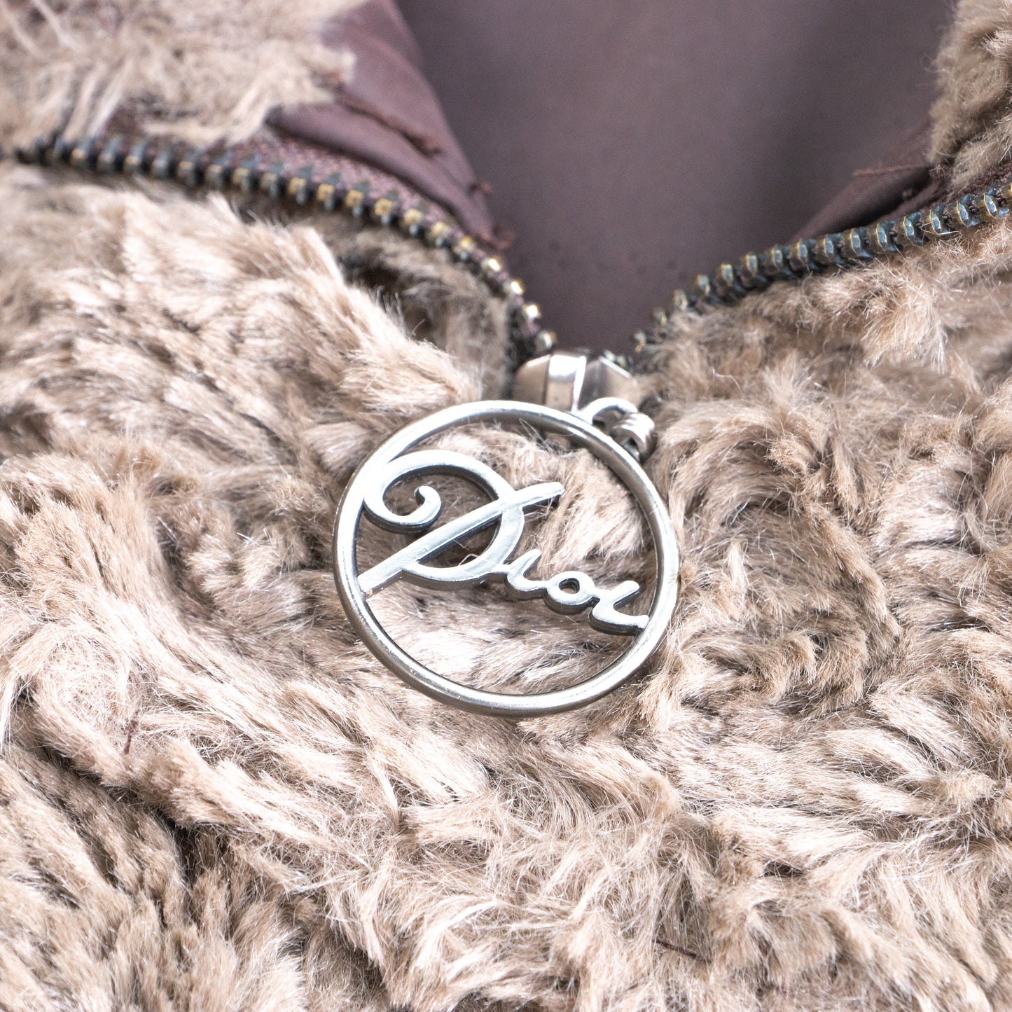 Rare CHRISTIAN DIOR Galliano Jacket 2002 | Y2K Snow Bunny Teddy Aviator | Brown Faux Fur Monogram | Made in France S M