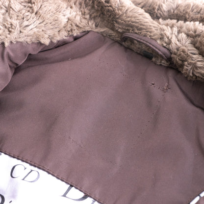 Rare CHRISTIAN DIOR Galliano Jacket 2002 | Y2K Snow Bunny Teddy Aviator | Brown Faux Fur Monogram | Made in France S M