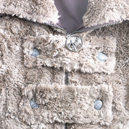 Rare CHRISTIAN DIOR Galliano Jacket 2002 | Y2K Snow Bunny Teddy Aviator | Brown Faux Fur Monogram | Made in France S M