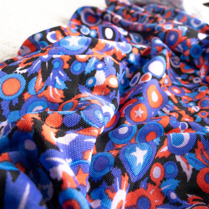 Vintage VERSUS VERSACE 90s Ruched Dress | Psychedelic Pop Art Star Print | Swinger Era | Y2K Kid | Archival Designer Dress | IT 40 (S/meter)