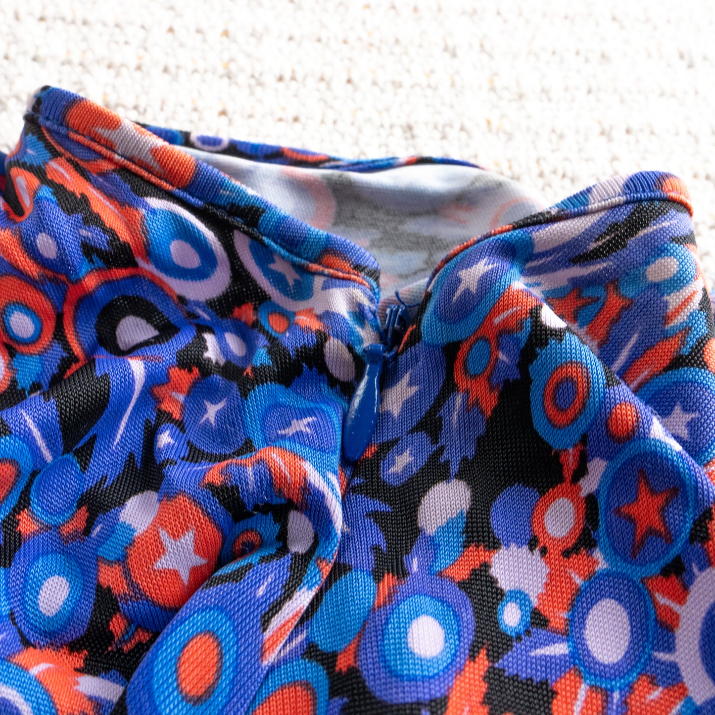 Vintage VERSUS VERSACE 90s Ruched Dress | Psychedelic Pop Art Star Print | Swinger Era | Y2K Kid | Archival Designer Dress | IT 40 (S/meter)