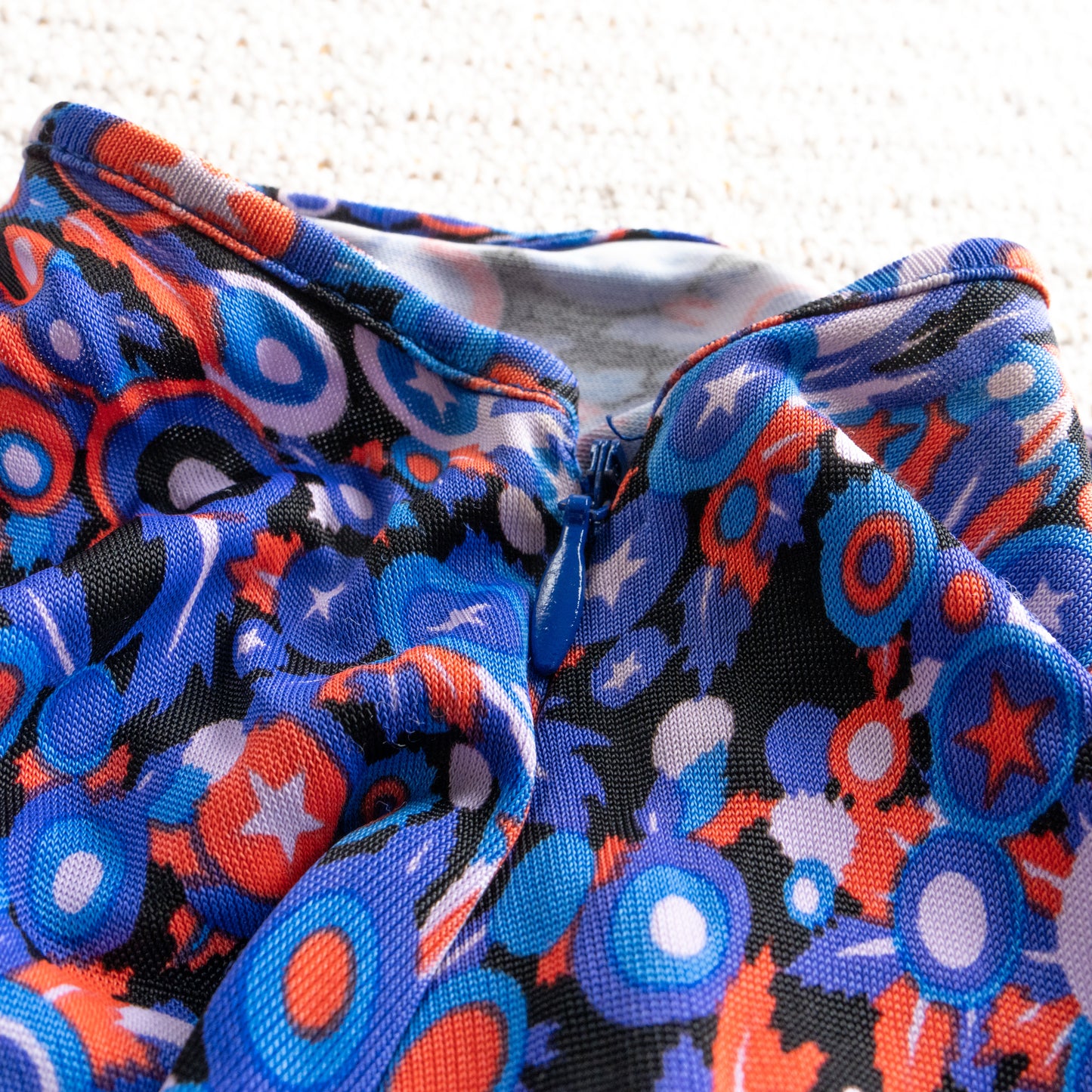 Vintage VERSUS VERSACE 90s Ruched Dress | Psychedelic Pop Art Star Print | Swinger Era | Y2K Kid | Archival Designer Dress | IT 40 (S/meter)