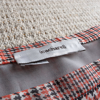 Vintage Cacharel Silk Skirt Y2K 90s Ruffled Houndstooth Plaid Check Deconstructed Designer Midi Skirt T38 Avant Garde