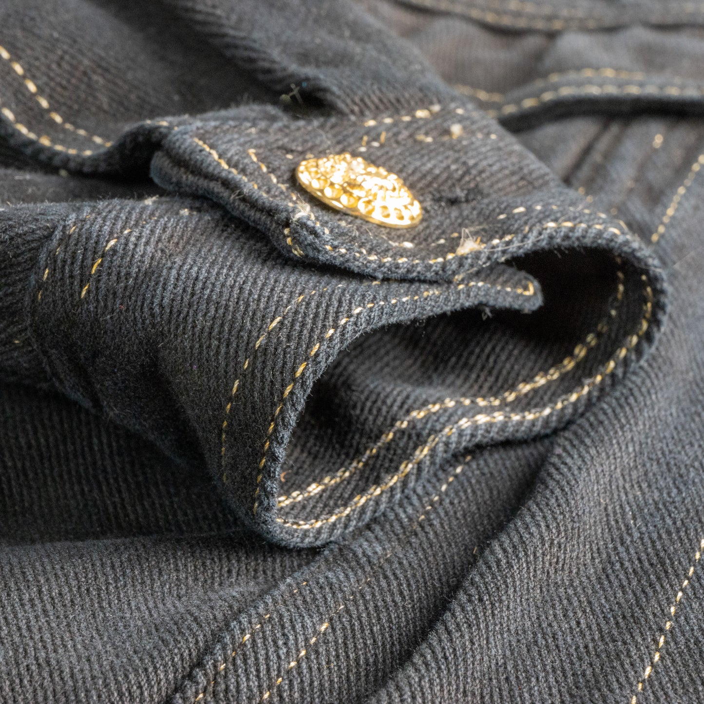 Archival VERSACE Jeans Couture Jacket Black Denim Gold Medusa Buttons 90s Collector Piece Cropped Runway Era Ittierre Italy Vintage Rare M