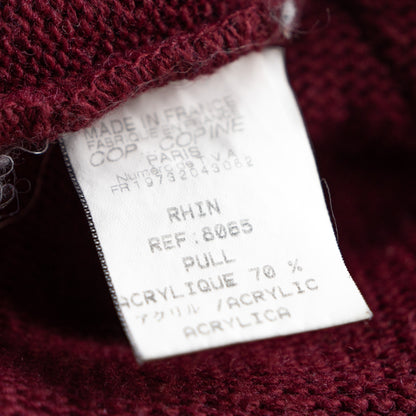 Archival Cop Copine Paris RHIN Colorblock Sweater Made in France Y2K Avant Garde Knit Burgundy Small
