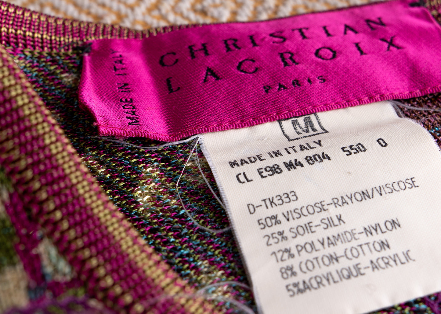 Christian Lacroix Runway Skirt Summer 1998 (E98) Archival Vintage Patchwork Silk Bull Print Sheer Knit Museum Quality High Fashion