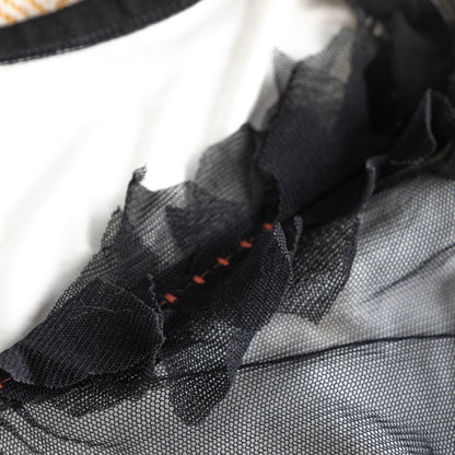 Rare Cop Copine Mesh Dress "Geiko" Y2K Archival Graphic Face Print Tulle 90s Vintage Designer Mini Dress XS S Authentic