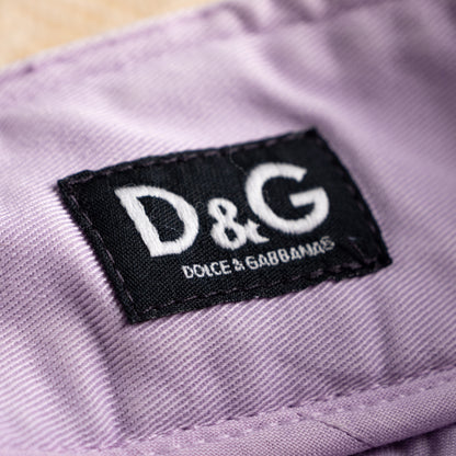 Vintage D&G Dolce Gabbana Mini Skirt Lavender Purple Y2K Preppy Coquette Bow Back 2000s Designer Pastel Skirt M L