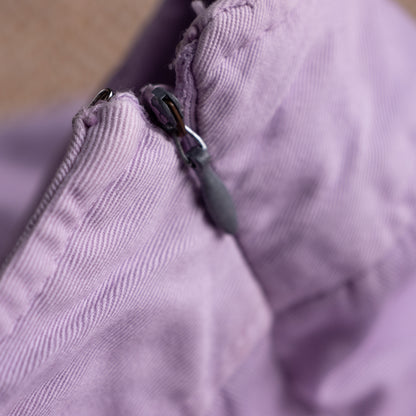 Vintage D&G Dolce Gabbana Mini Skirt Lavender Purple Y2K Preppy Coquette Bow Back 2000s Designer Pastel Skirt M L