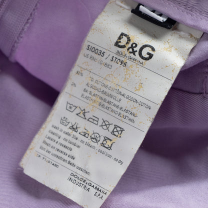 Vintage D&G Dolce Gabbana Mini Skirt Lavender Purple Y2K Preppy Coquette Bow Back 2000s Designer Pastel Skirt M L