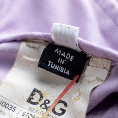 Vintage D&G Dolce Gabbana Mini Skirt Lavender Purple Y2K Preppy Coquette Bow Back 2000s Designer Pastel Skirt M L