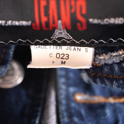 Archival Jean Paul Gaultier 1993 "Haute Jeanerie" Collection C 023 Matador Denim Jacket - Rare Eiffel Tower Label Cropped M
