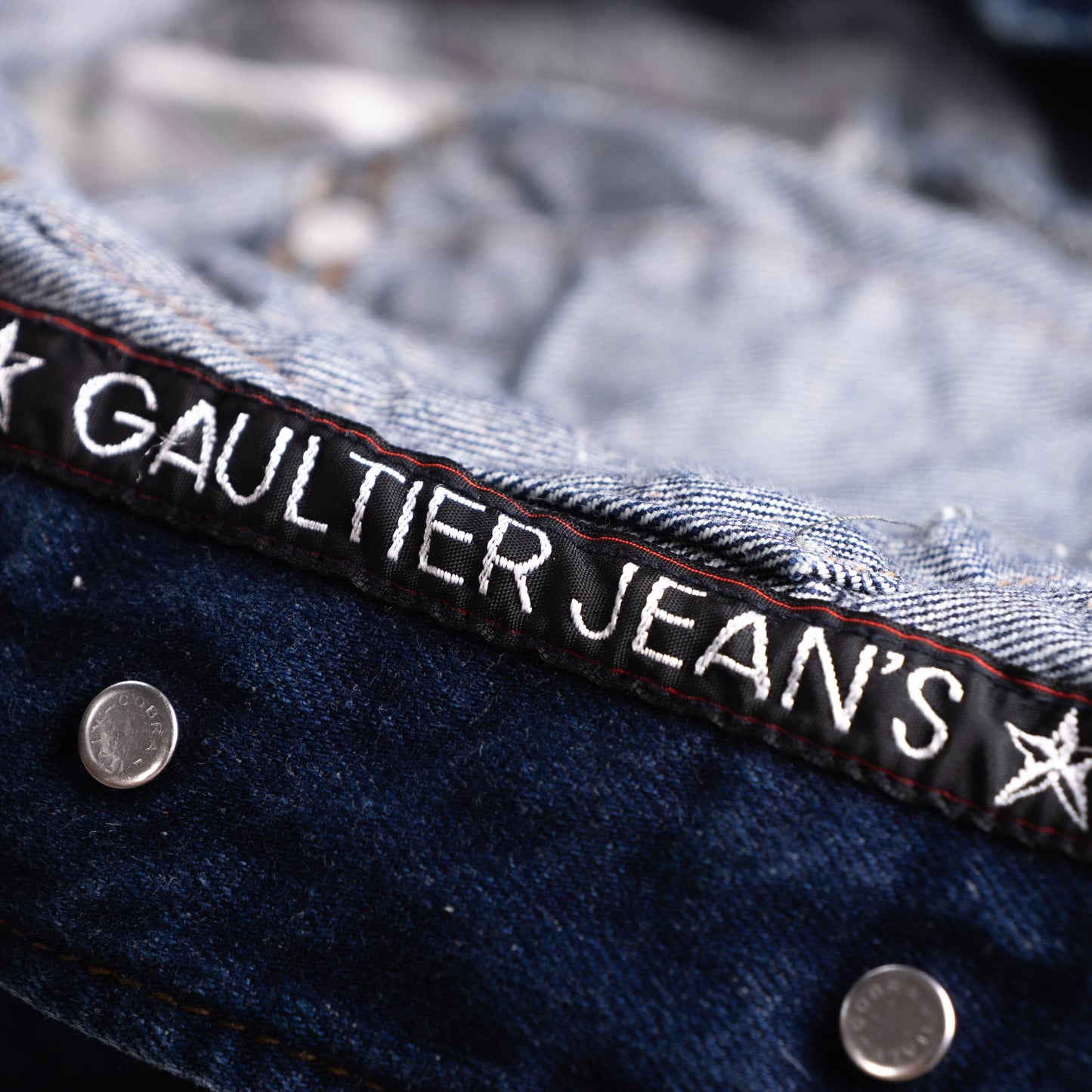 Archival Jean Paul Gaultier 1993 "Haute Jeanerie" Collection C 023 Matador Denim Jacket - Rare Eiffel Tower Label Cropped M