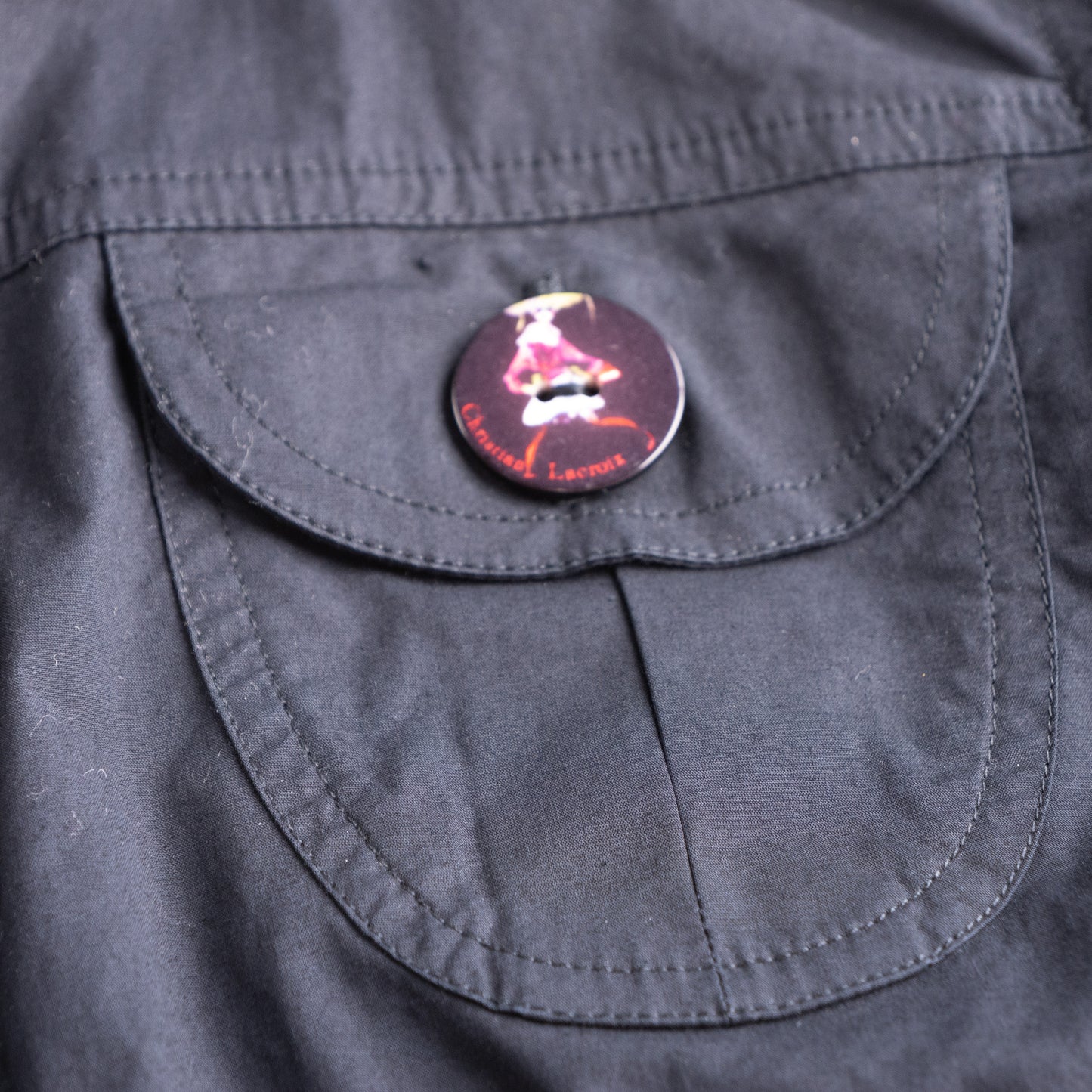Pristine Deadstock Christian Lacroix Archival Embroidered Cotton Set Utility Jacket Cropped Pants Early 2000s S M