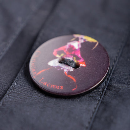 Pristine Deadstock Christian Lacroix Archival Embroidered Cotton Set Utility Jacket Cropped Pants Early 2000s S M