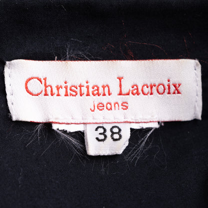 Pristine Deadstock Christian Lacroix Archival Embroidered Cotton Set Utility Jacket Cropped Pants Early 2000s S M