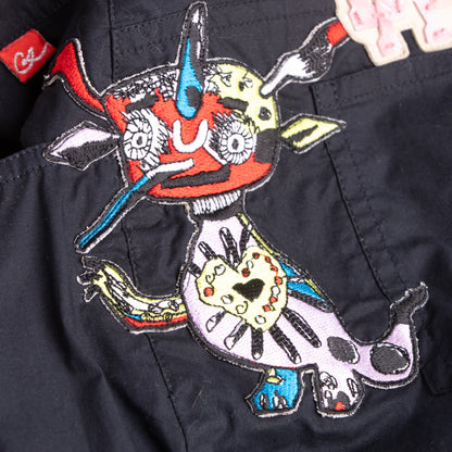 Pristine Deadstock Christian Lacroix Archival Embroidered Cotton Set Utility Jacket Cropped Pants Early 2000s S M