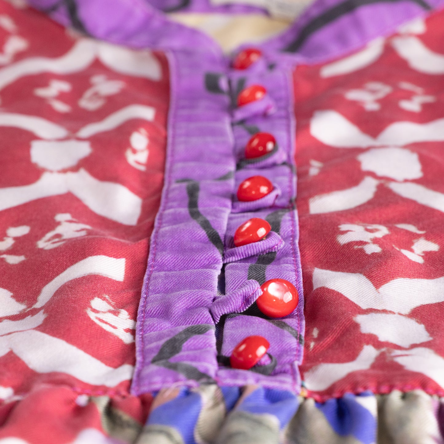 Museum Piece Archival ETRO Milano S/S 2003 Silk Patchwork Dress | Hand-Blown Glass Buttons | Rare Runway Archive | Size IT 42 /S-M