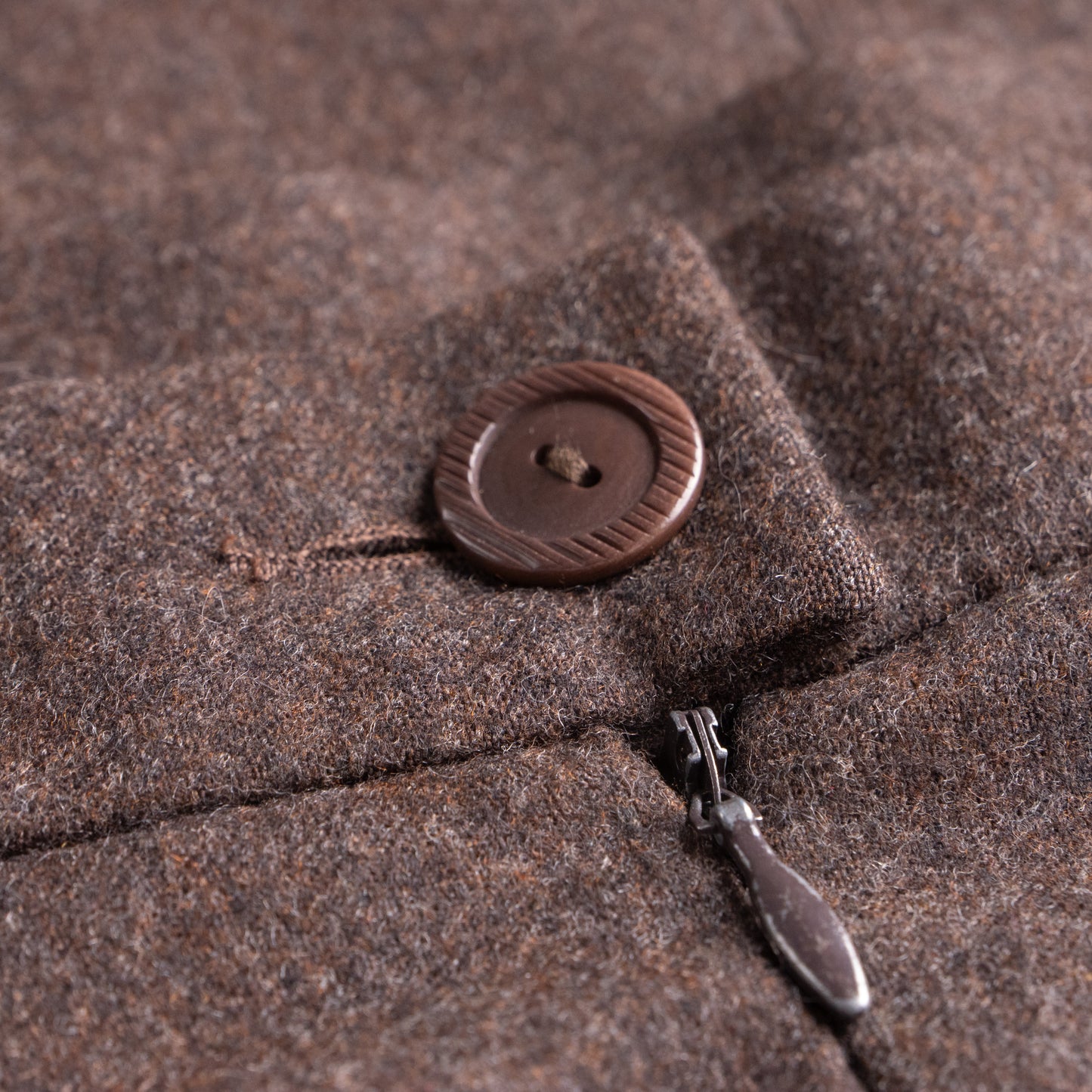 Archival HERMÈS Late 1980s Marron Foncé Virgin Wool Skirt - Rare Winged Utility Pockets S