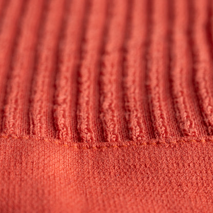 Archival THIERRY MUGLER MAILLE 1990s Coral Orange Anatomical Panel Skirt - Rare Ribbed Hourglass Waist IT 46 / EU 38