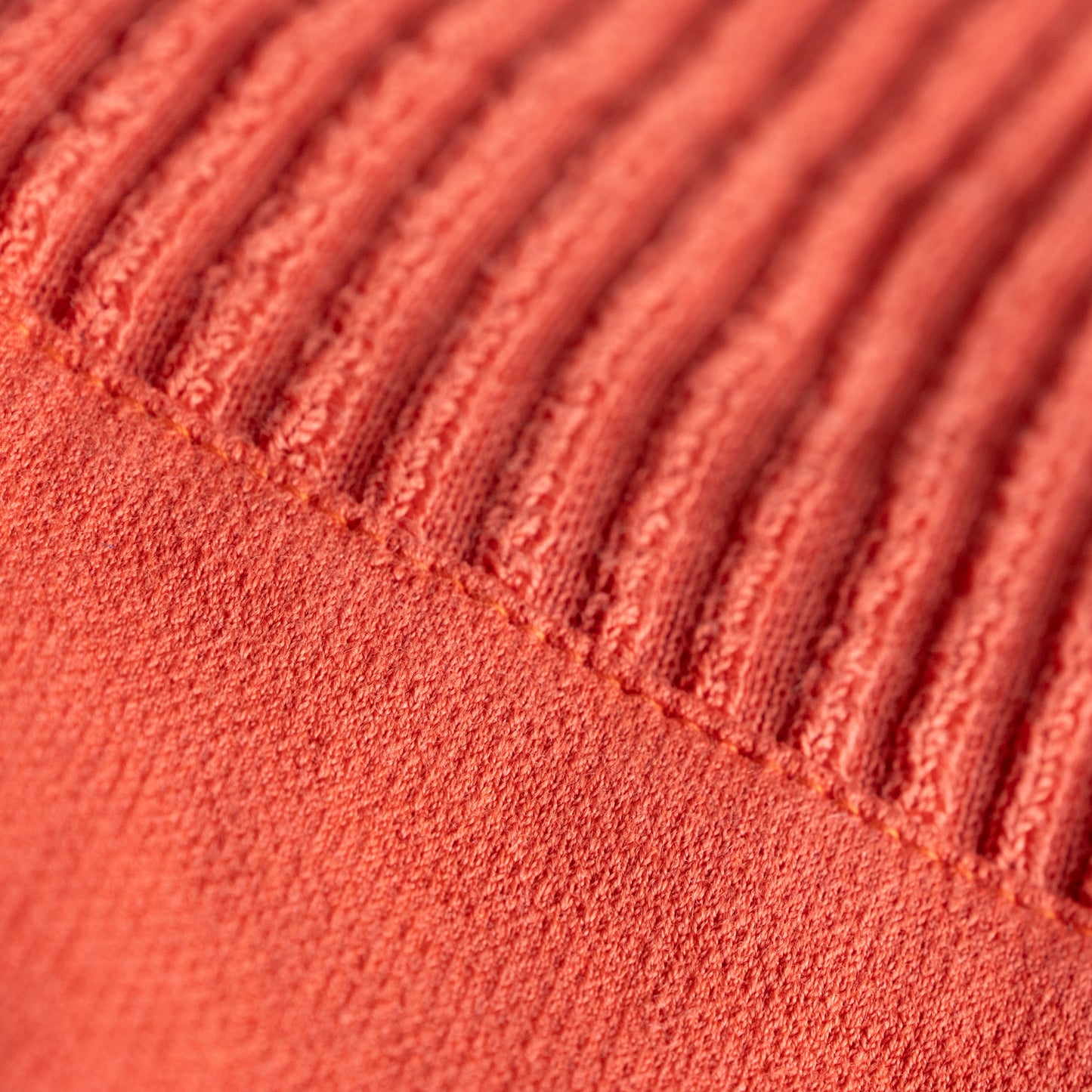 Archival THIERRY MUGLER MAILLE 1990s Coral Orange Anatomical Panel Skirt - Rare Ribbed Hourglass Waist IT 46 / EU 38