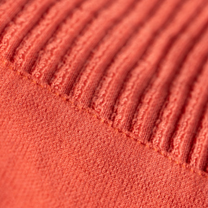 Archival THIERRY MUGLER MAILLE 1990s Coral Orange Anatomical Panel Skirt - Rare Ribbed Hourglass Waist IT 46 / EU 38