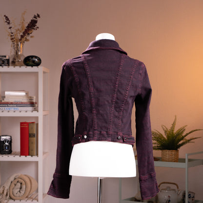 Archival Gianfranco Ferre Jeans Jacket NWT Deadstock Burgundy Denim Corset Back Y2K Ittierre Made in Italy Size M Fits XS S