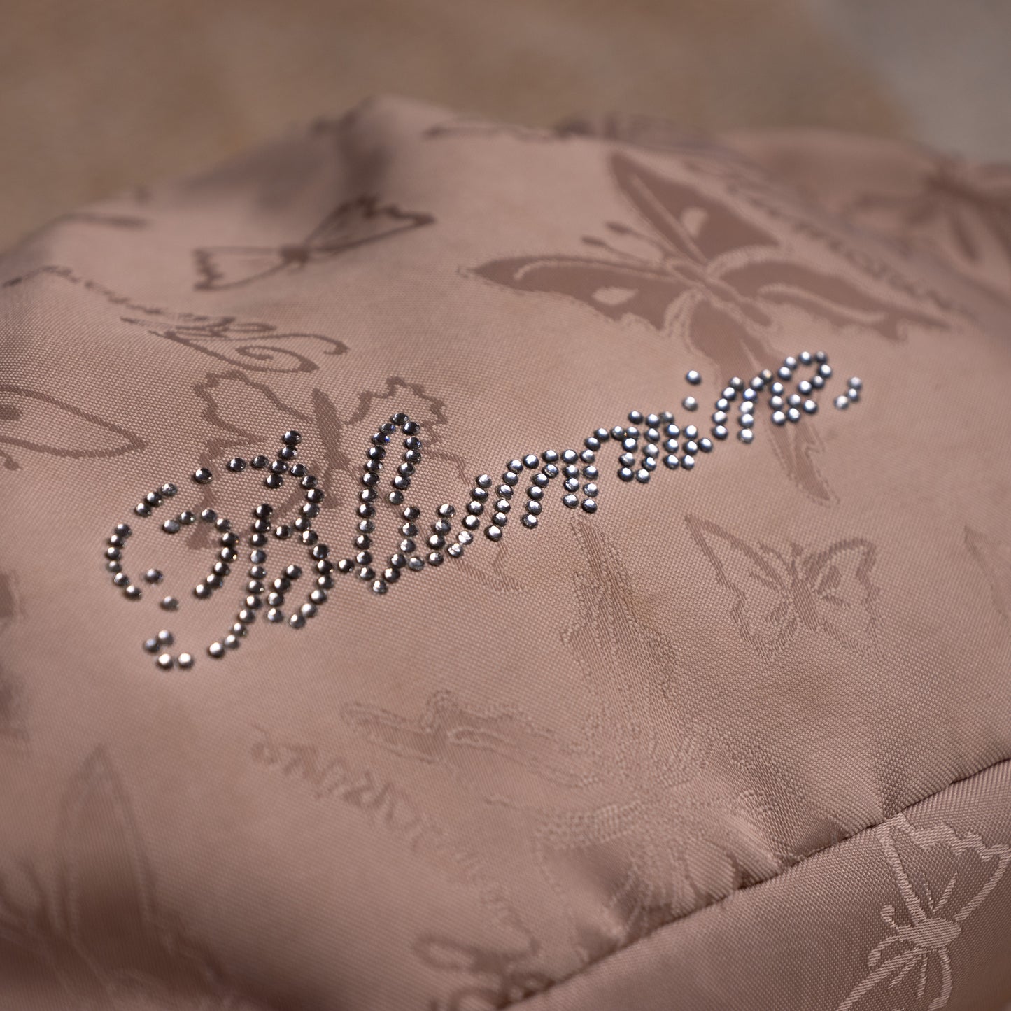 Blumarine Baguette Bag Y2K Butterfly Jacquard Rhinestone Logo Anna Molinari Made in Italy Quality Vintage