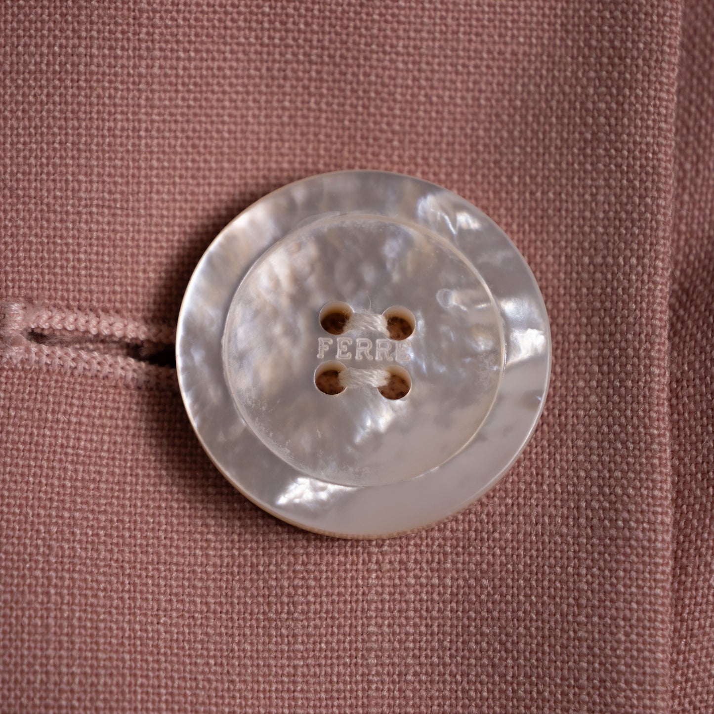 Archival Gianfranco Ferre Mainline Blazer 80s Mattioli Sculptural Dusty Pink Wool Mohair Double Breasted Jacket Size M L IT 46