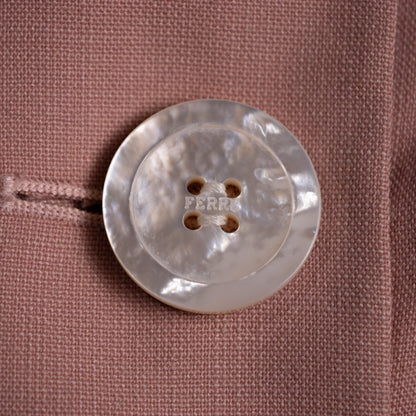 Archival Gianfranco Ferre Mainline Blazer 80s Mattioli Sculptural Dusty Pink Wool Mohair Double Breasted Jacket Size M L IT 46