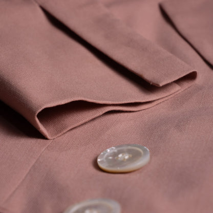 Archival Gianfranco Ferre Mainline Blazer 80s Mattioli Sculptural Dusty Pink Wool Mohair Double Breasted Jacket Size M L IT 46