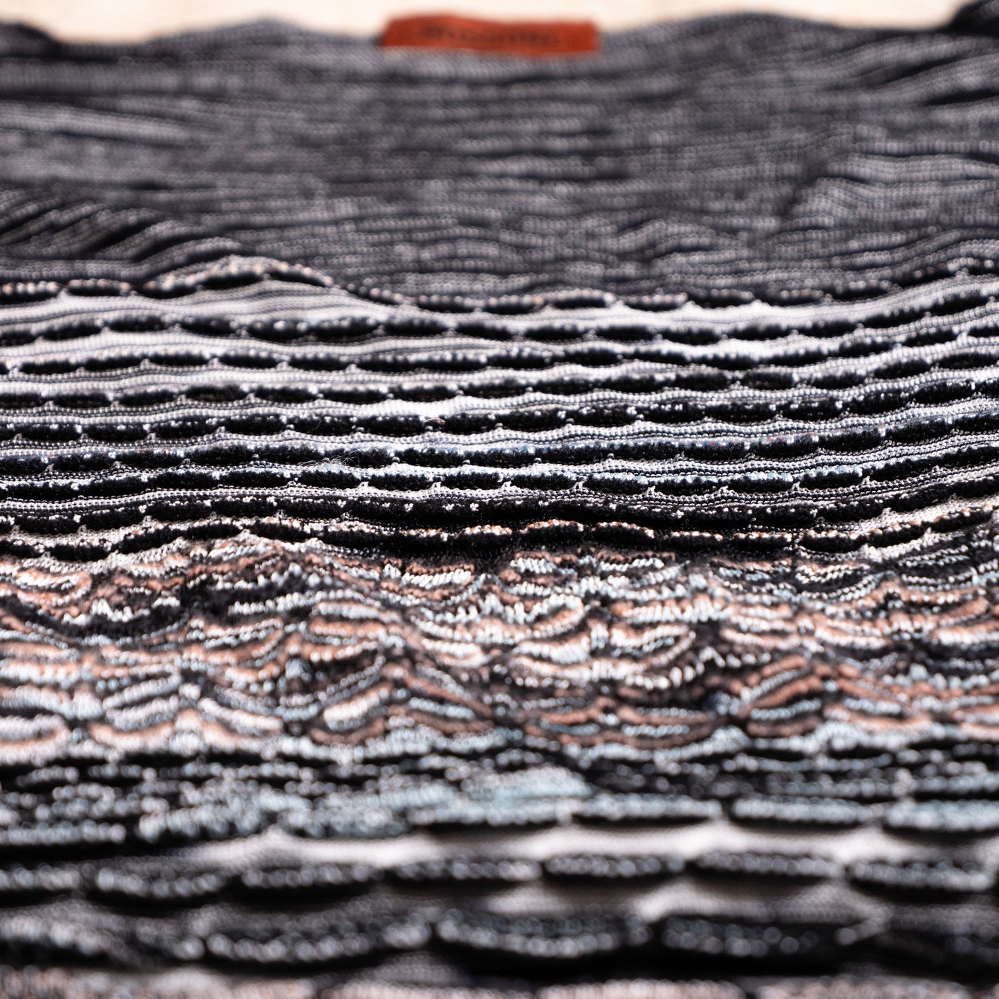 Archival Missoni Orange Label 3D Scalloped Knit Dress Pre-Fall Angela Missoni 90s Homage Textile Sculpture Size S M
