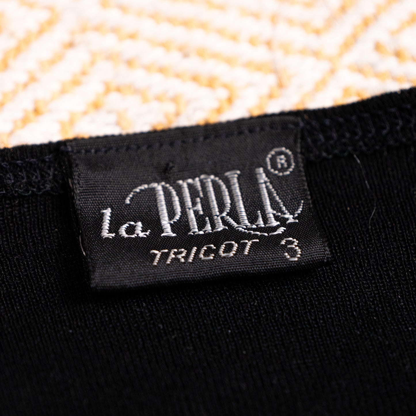 Archival La Perla Tricot Wool Lace Bodysuit 90s NOS Museum Quality Long Sleeve Italian Lingerie Top Size M IT 3