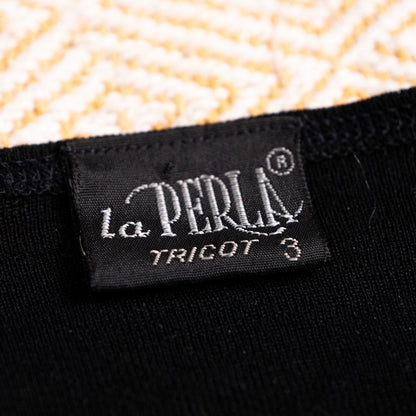 Archival La Perla Tricot Wool Lace Bodysuit 90s NOS Museum Quality Long Sleeve Italian Lingerie Top Size M IT 3
