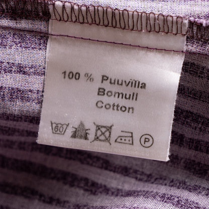Archival Marimekko Ritva Falla Doubleface Cotton Striped Blouse Purple Y2K Minimalist Snap Button Unisex Oversized S M