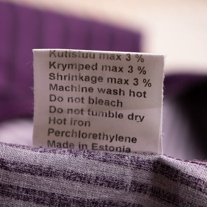 Archival Marimekko Ritva Falla Doubleface Cotton Striped Blouse Purple Y2K Minimalist Snap Button Unisex Oversized S M