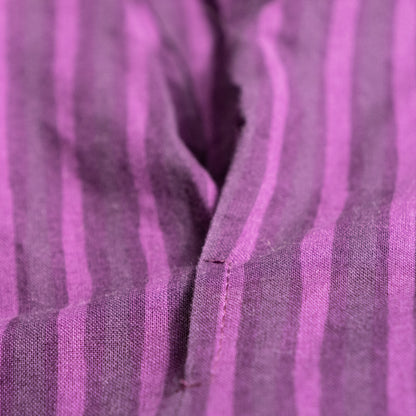 Archival Marimekko Ritva Falla Doubleface Cotton Striped Blouse Purple Y2K Minimalist Snap Button Unisex Oversized S M