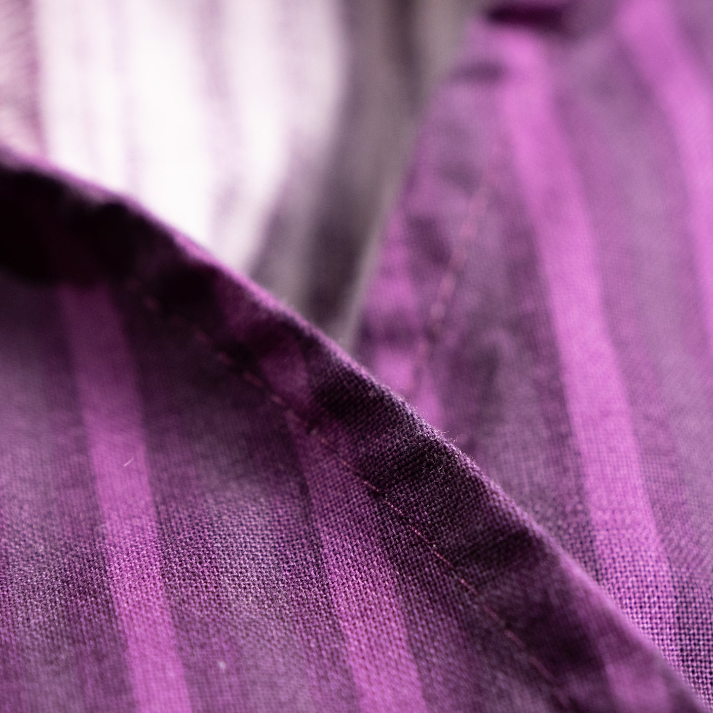 Archival Marimekko Ritva Falla Doubleface Cotton Striped Blouse Purple Y2K Minimalist Snap Button Unisex Oversized S M