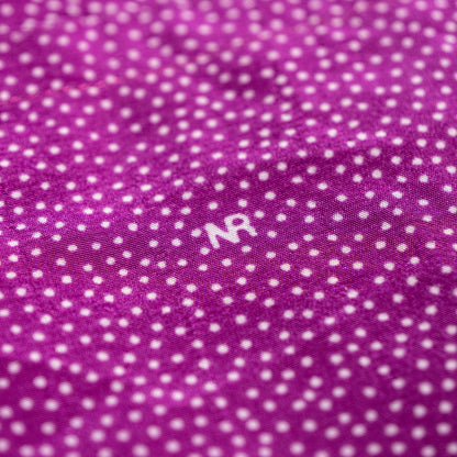 Archival Nina Ricci Reversible Front-to-Back Blouse 90s Magenta Micro Dot Two Way Wear Oversized Tunic Size M L IT 50