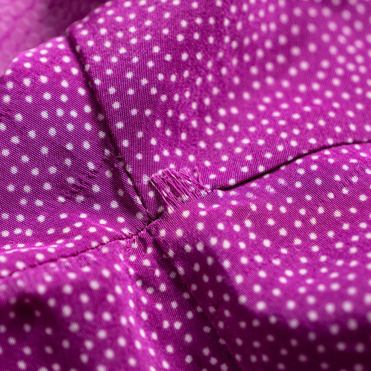 Archival Nina Ricci Reversible Front-to-Back Blouse 90s Magenta Micro Dot Two Way Wear Oversized Tunic Size M L IT 50