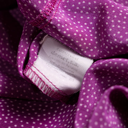 Archival Nina Ricci Reversible Front-to-Back Blouse 90s Magenta Micro Dot Two Way Wear Oversized Tunic Size M L IT 50