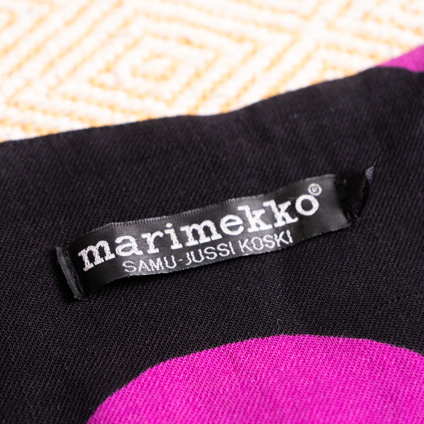 Archival Marimekko Lokki Wave Print Vest Samu-Jussi Koski Virgin Wool Silk Top Fuchsia Reversible Avant Garde Y2K S M