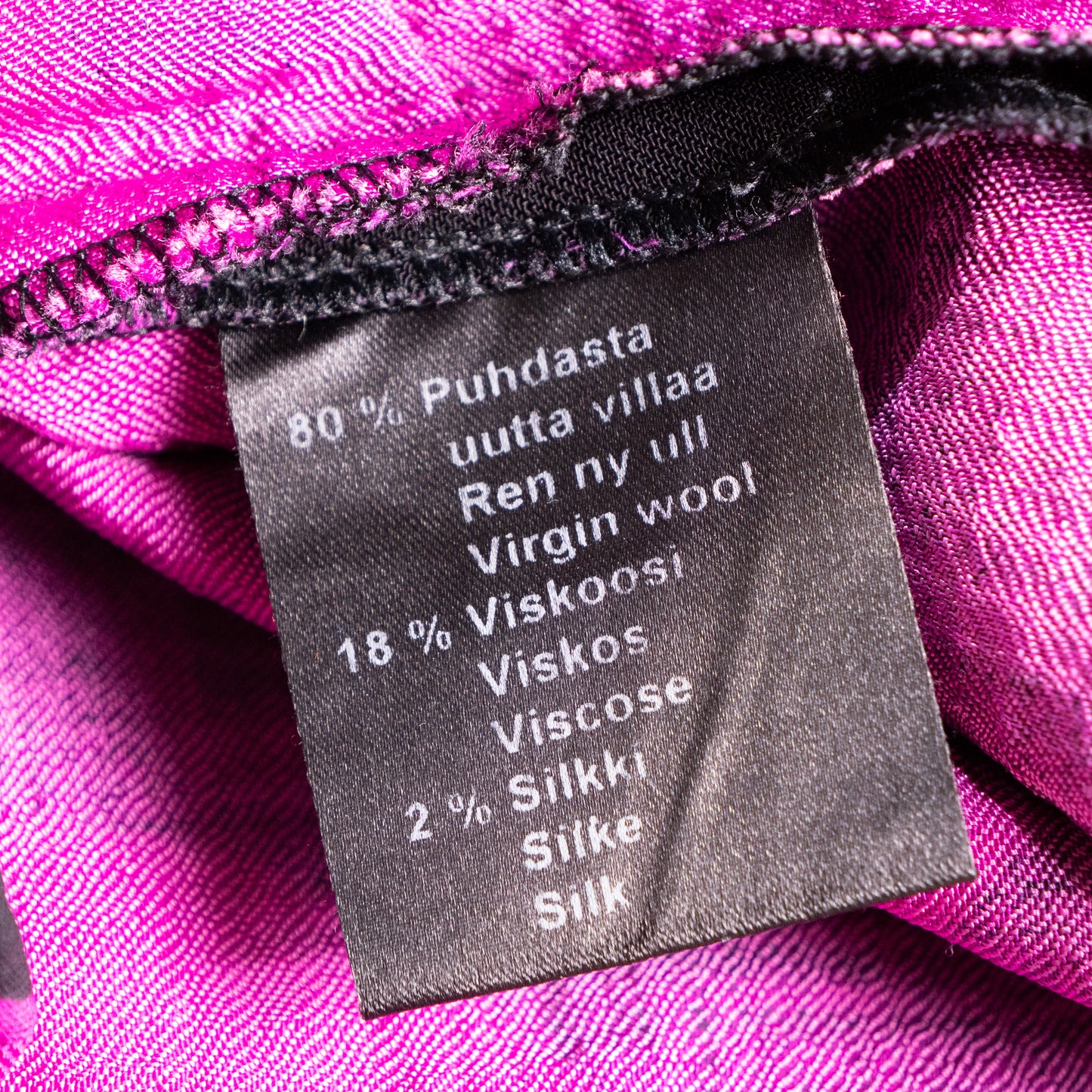 Archival Marimekko Lokki Wave Print Vest Samu-Jussi Koski Virgin Wool Silk Top Fuchsia Reversible Avant Garde Y2K S M
