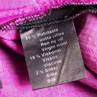 Archival Marimekko Lokki Wave Print Vest Samu-Jussi Koski Virgin Wool Silk Top Fuchsia Reversible Avant Garde Y2K S M