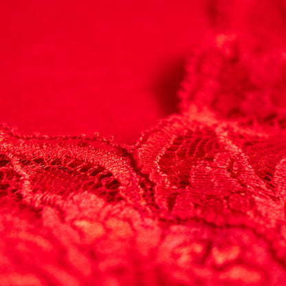 Archival La Perla Tricot Crimson Red Wool Lace Bodysuit 90s Museum Quality Long Sleeve Italian Lingerie Top Size M IT 3