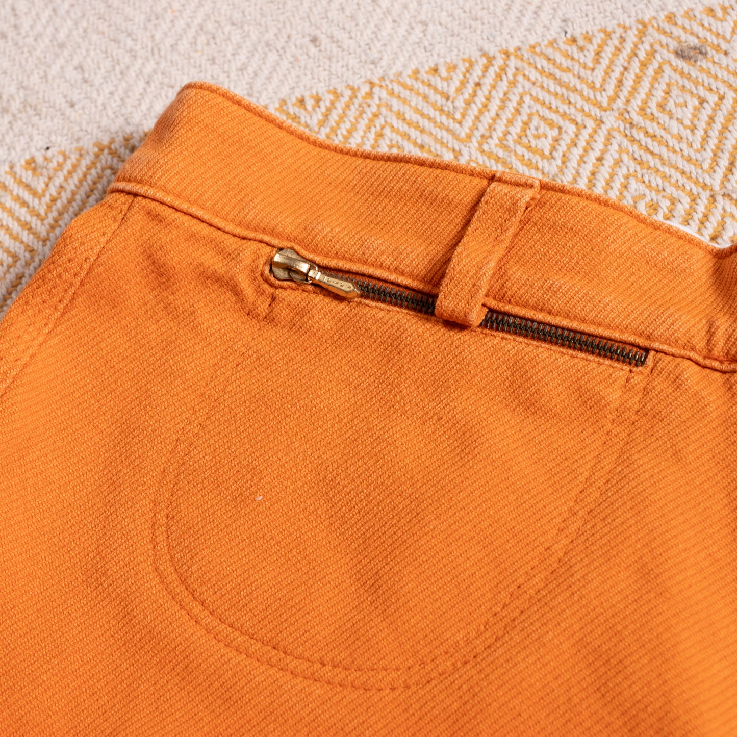 Archival GUCCI by Tom Ford 1999 Orange Ottoman Utility Mini Skirt - Atelier Sample IT 42 S