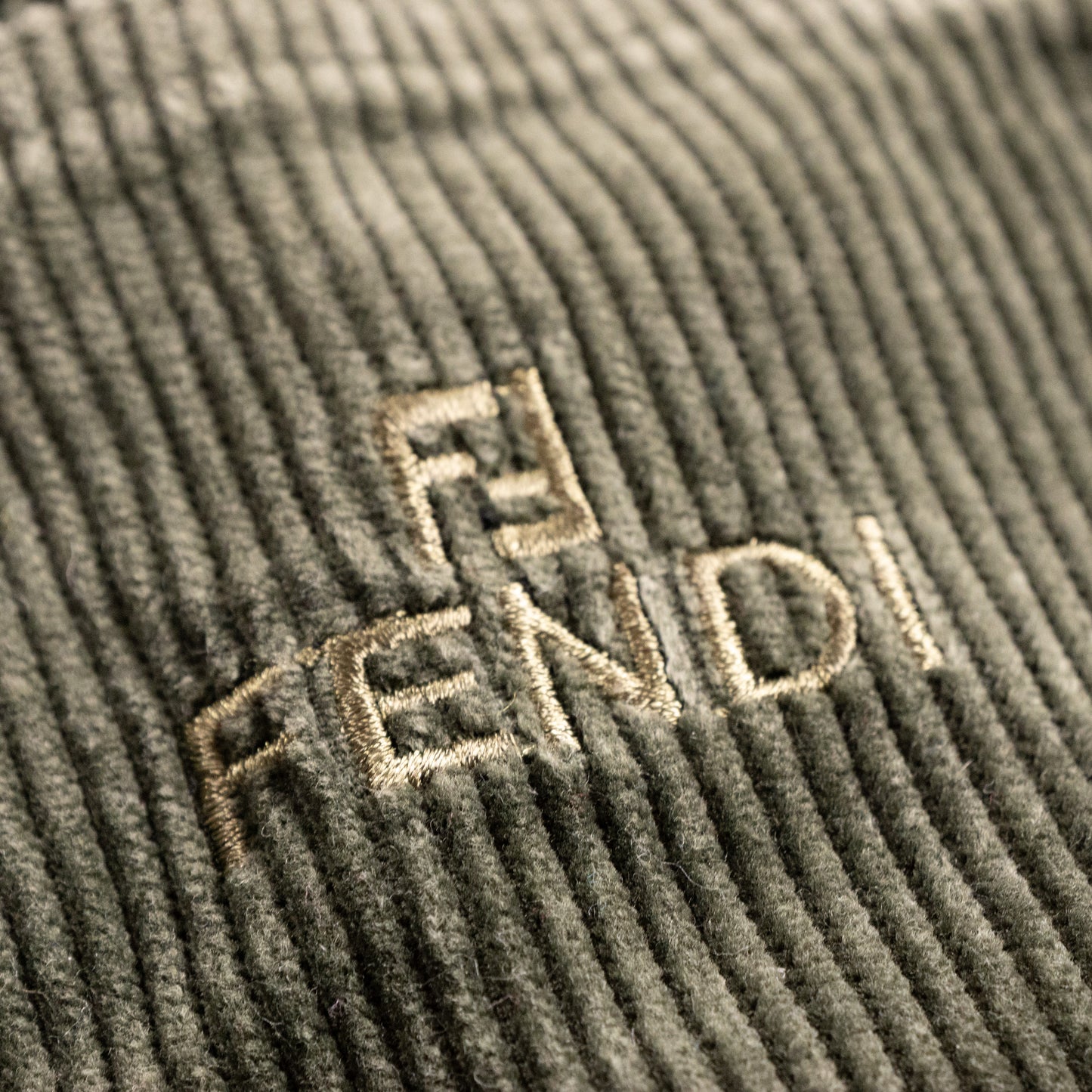 NOS Archival FENDI ROMA Olive Corduroy Trousers – Late 90s Silvia Venturini Fendi Era – Deadstock 100% Pure Cotton Rigid Wale – Size W28 29