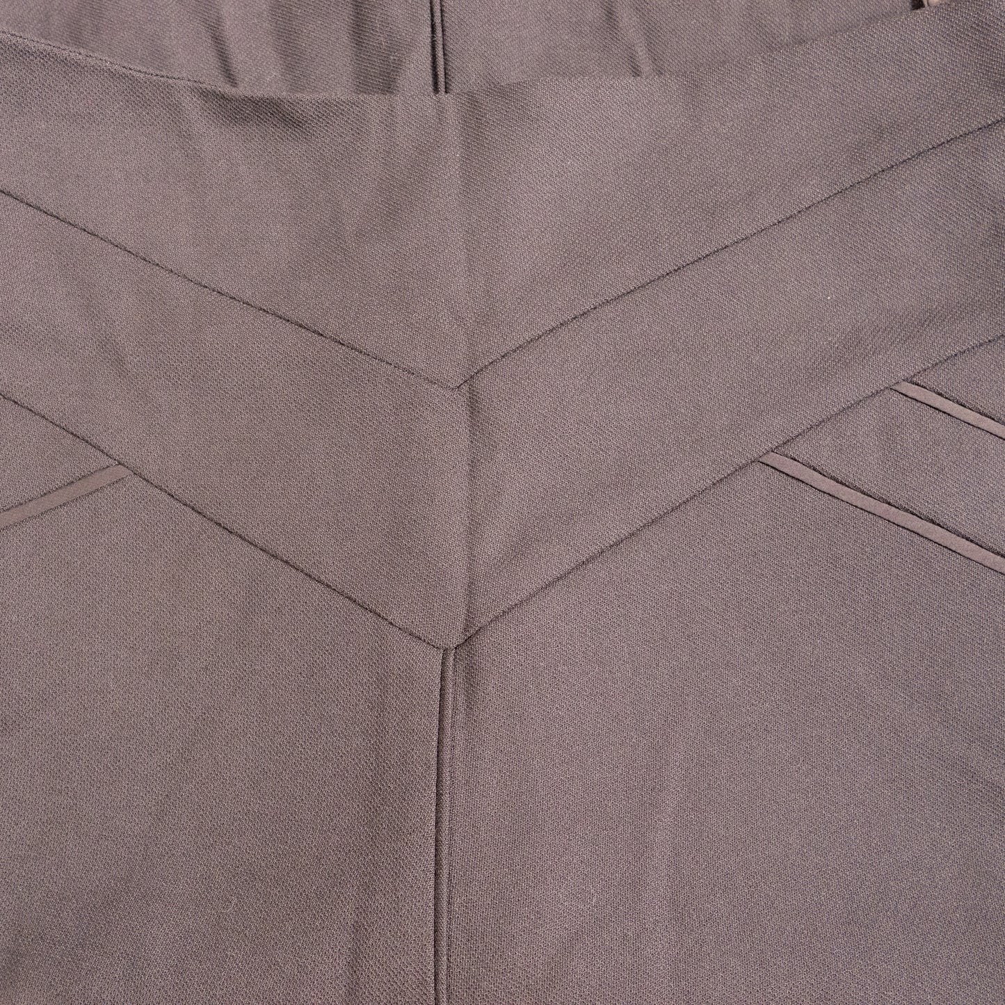 Archival Nina Ricci Sculptural Chevron-Yoke Virgin Wool & Silk-Lined Midi Skirt in Anthracite Melange, Peter Copping Era M